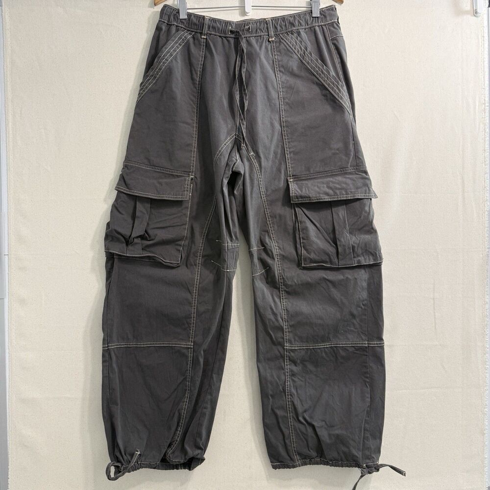 ZARA Relaxed Cargo Pants Grey Women Size 10